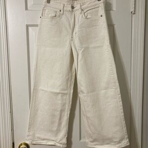 &Denim H&M Women's Cream Wide Leg Jeans